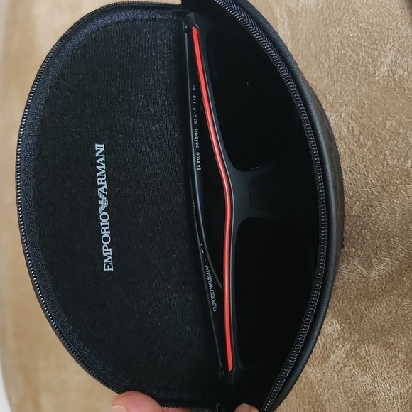 NWT ❗️ Emporio Armani men's sunglasses black and red with case - Picture 4 of 12